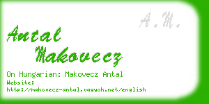 antal makovecz business card